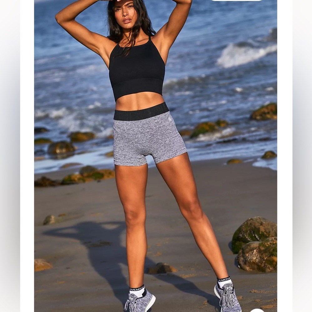 Free People Movement Prajna Shorts in Heather Grey